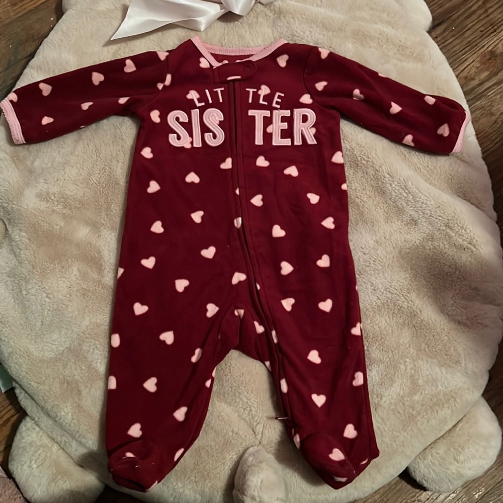 2 Baby Girl Onesie “little sister”